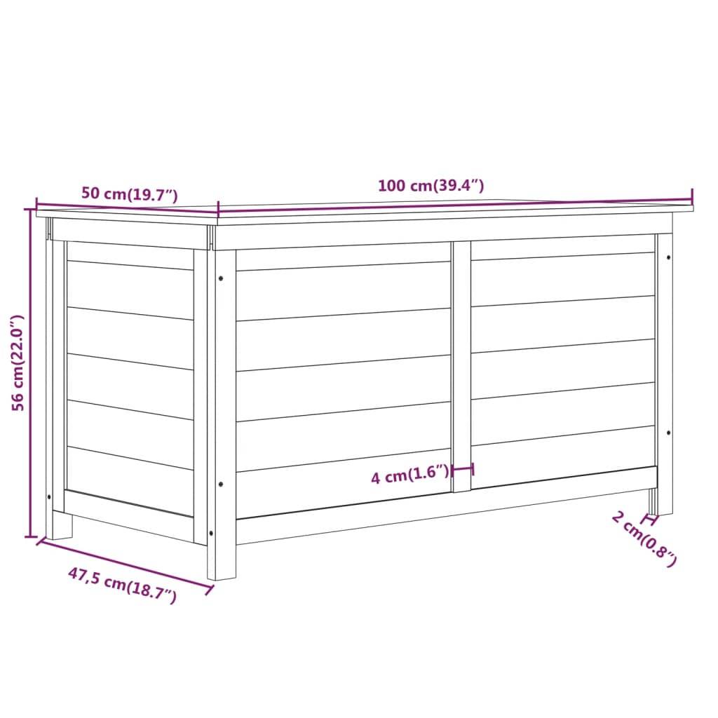 vidaXL Outdoor-Kissenbox 100x50x56 cm Massivholz Tanne