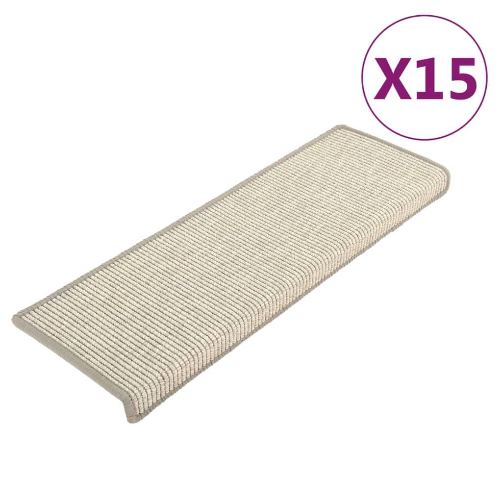 vidaXL Stufenmatten Selbstklebend 15 Stk. Silbern 65x21x4 cm