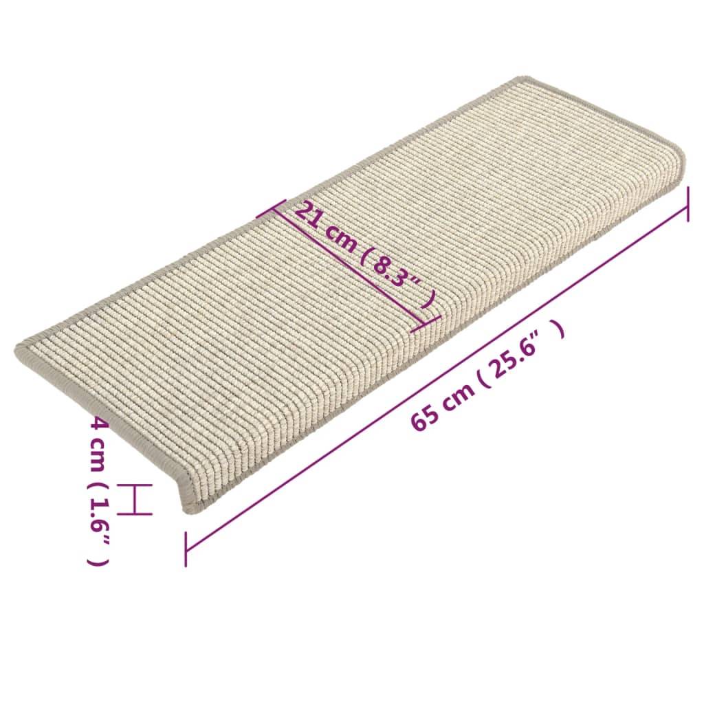 vidaXL Stufenmatten Selbstklebend 15 Stk. Silbern 65x21x4 cm