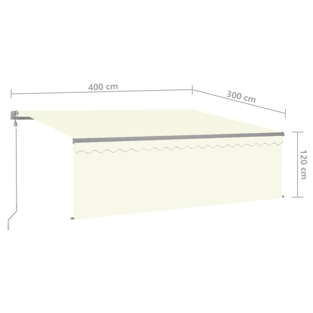 vidaXL Markise Automatisch Einziehbar mit Volant 4x3 m Creme
