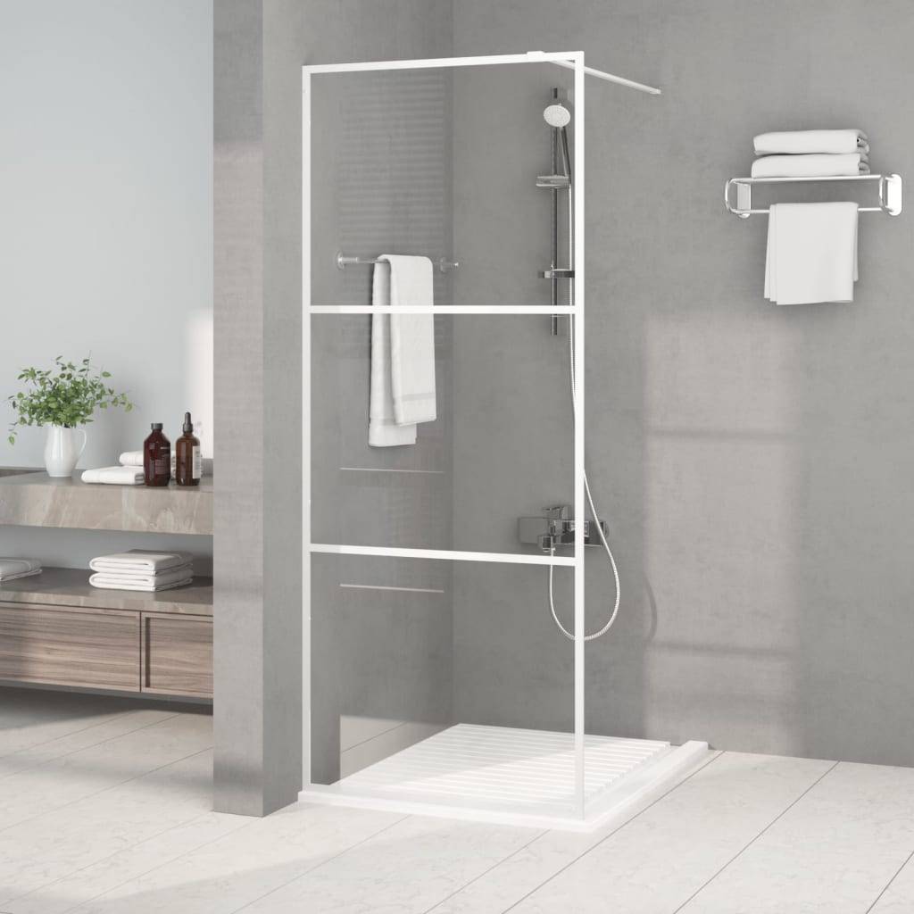 vidaXL Duschwand für Begehbare Dusche Weiß 80x195 cm ESG-Klarglas
