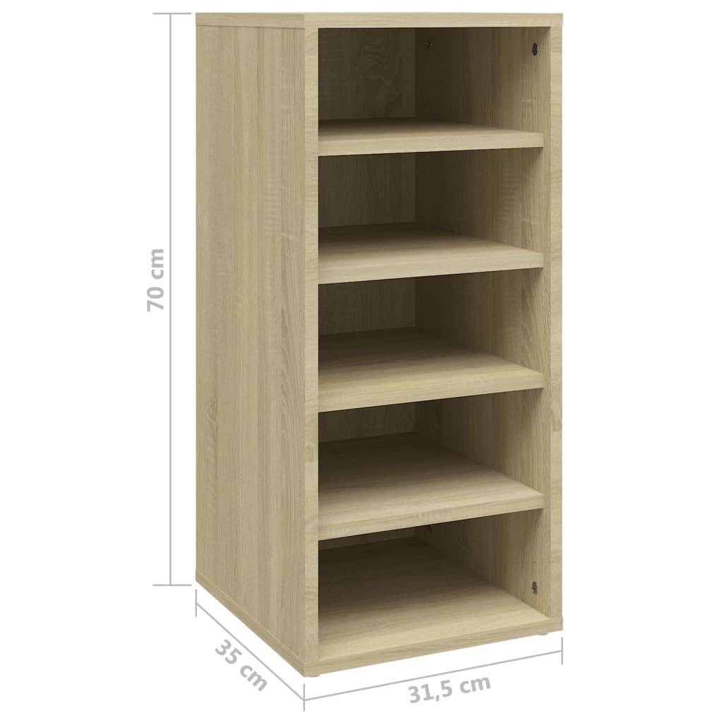 vidaXL Schuhschränke 2 Stk. Sonoma-Eiche 31,5x35x70 cm Holzwerkstoff