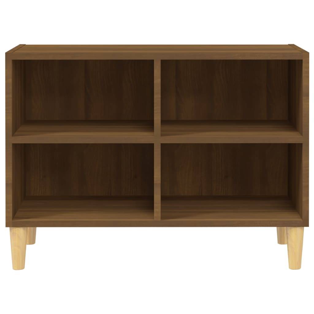 vidaXL TV-Schrank mit Massivholz-Beinen Braun Eichen-Optik