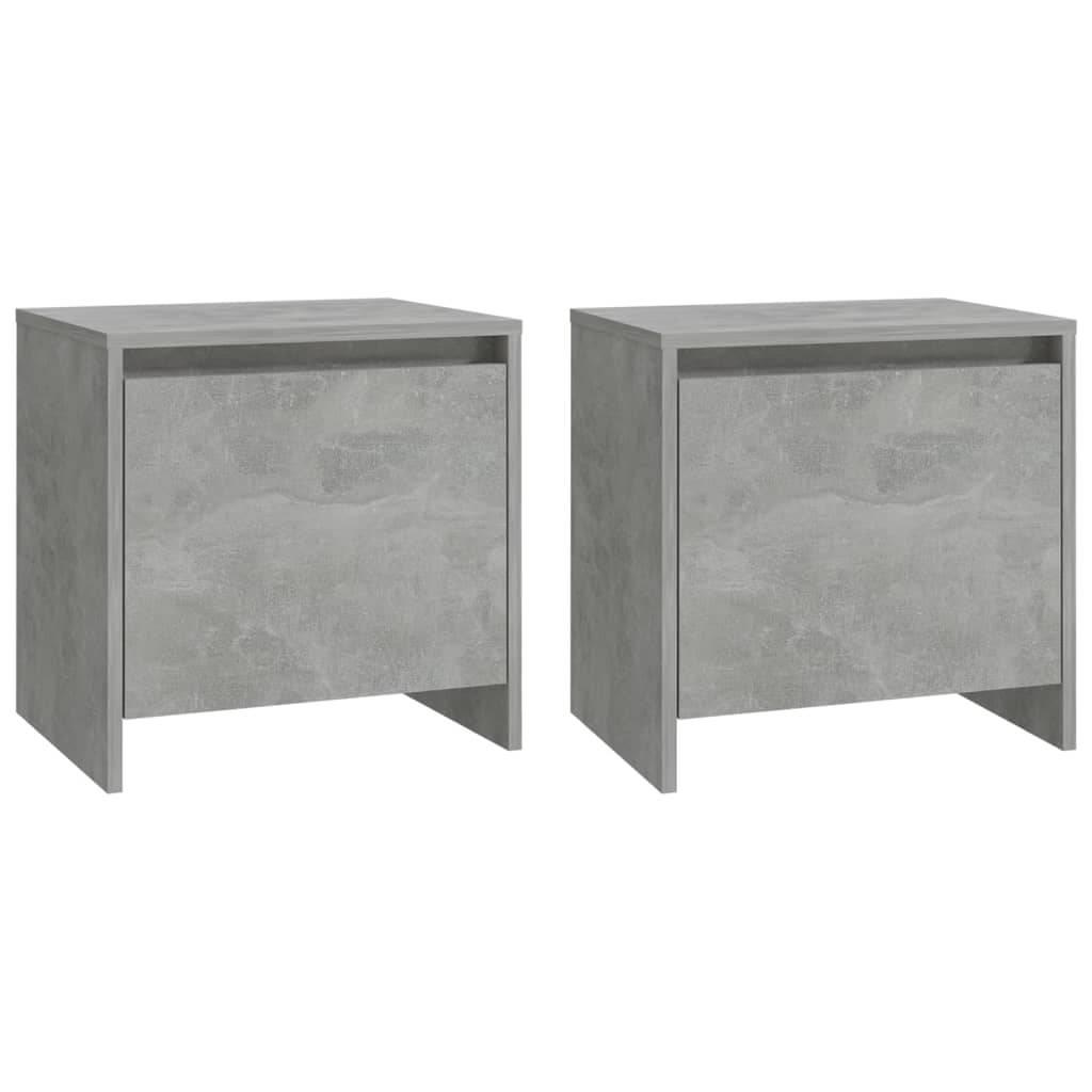vidaXL Nachttische 2 Stk. Betongrau 45x34x44,5 cm Holzwerkstoff