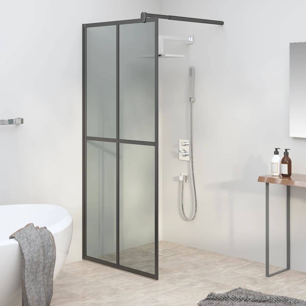 vidaXL Duschwand für Walk-in Dusche 80x195 cm Dunkles Sicherheitsglas