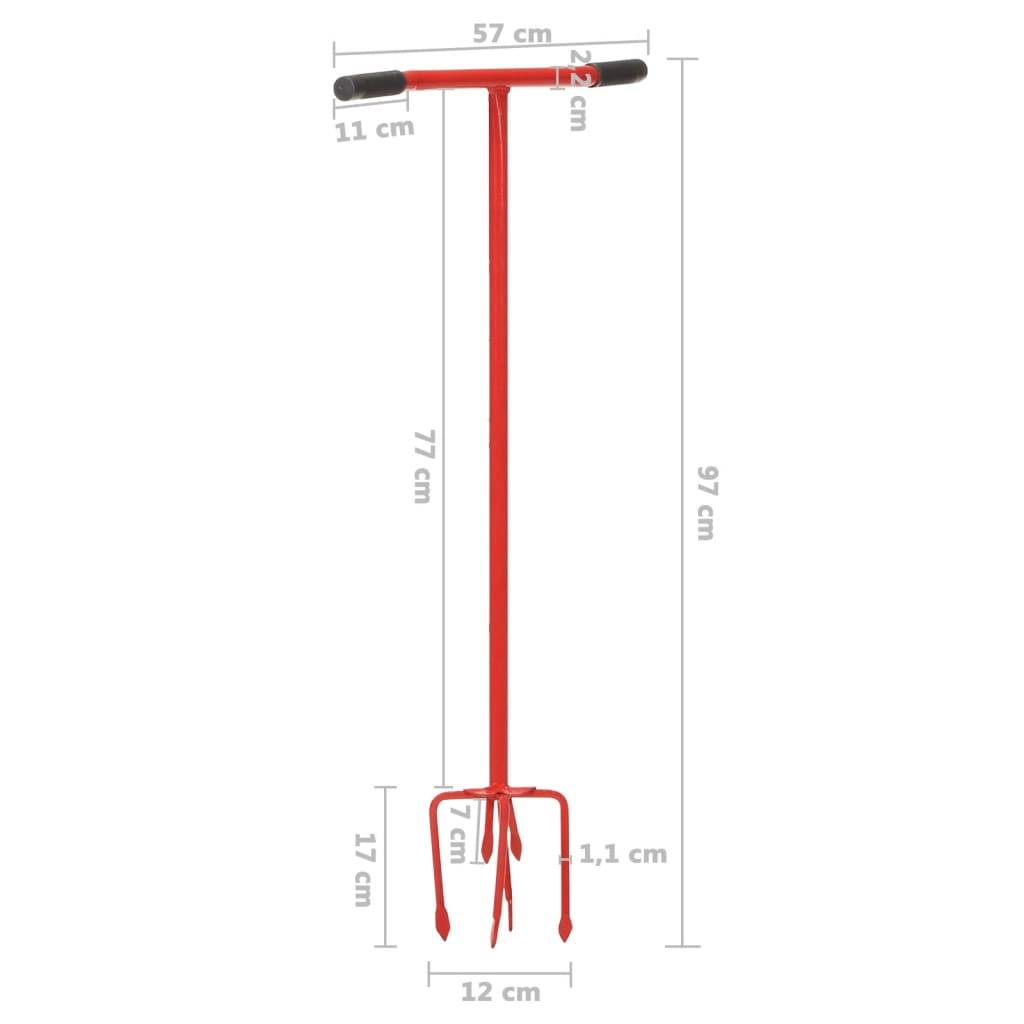 vidaXL Gartenkralle Rot Stahl