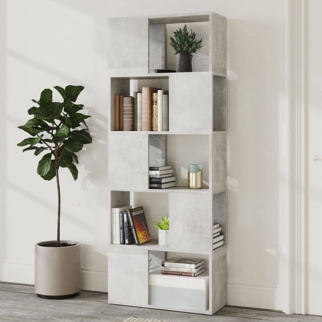 vidaXL Bücherregal Raumteiler Betongrau 60x24x155 cm