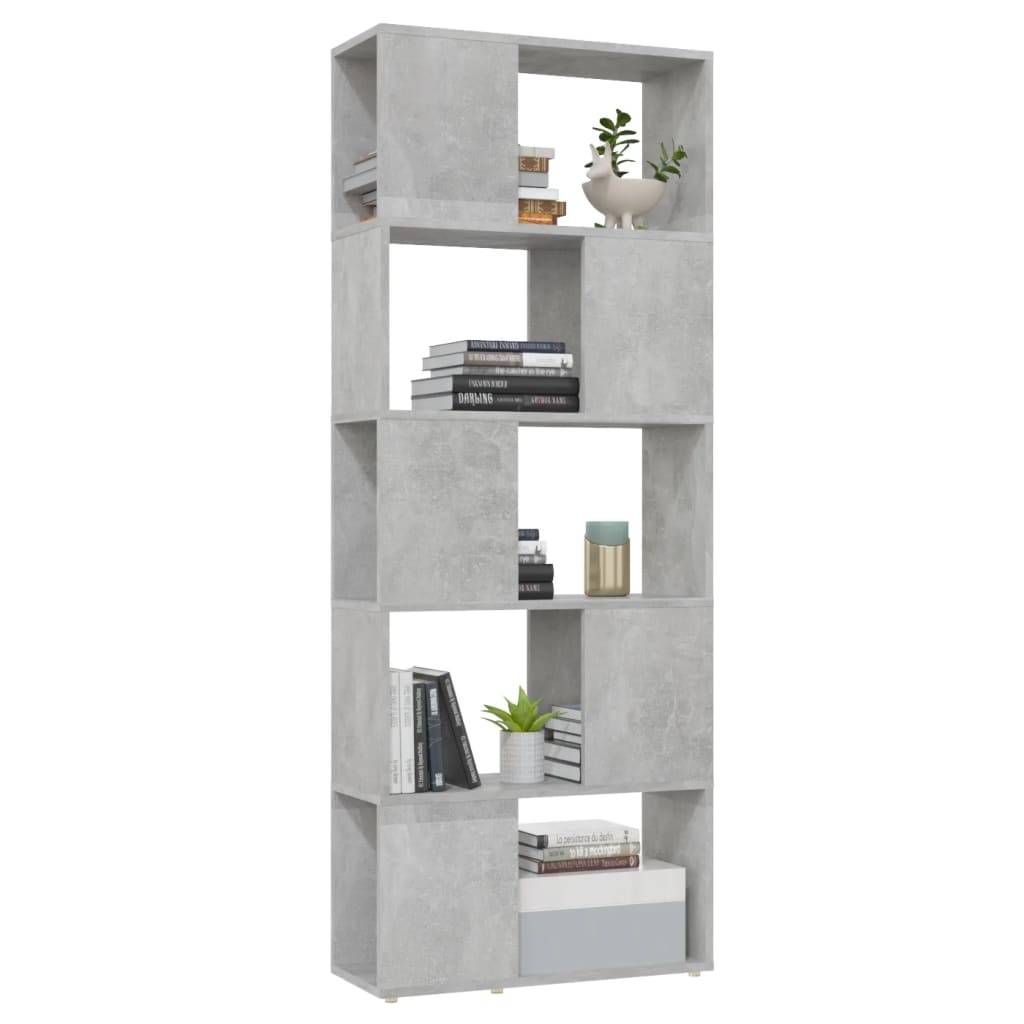 vidaXL Bücherregal Raumteiler Betongrau 60x24x155 cm