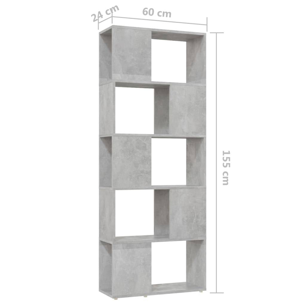 vidaXL Bücherregal Raumteiler Betongrau 60x24x155 cm