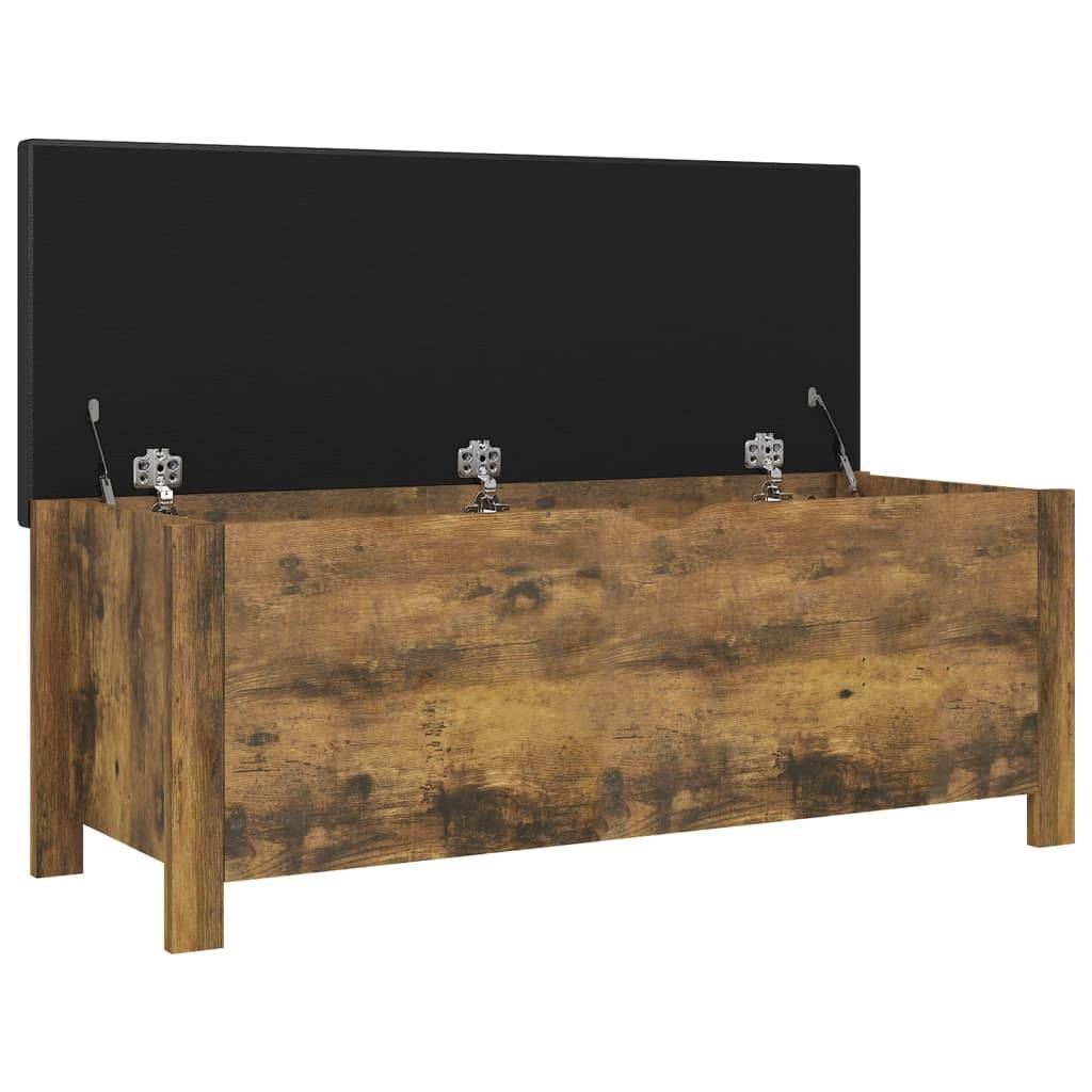 vidaXL Sitzbank mit Stauraum und Kissen Räuchereiche 105x40x45cm
