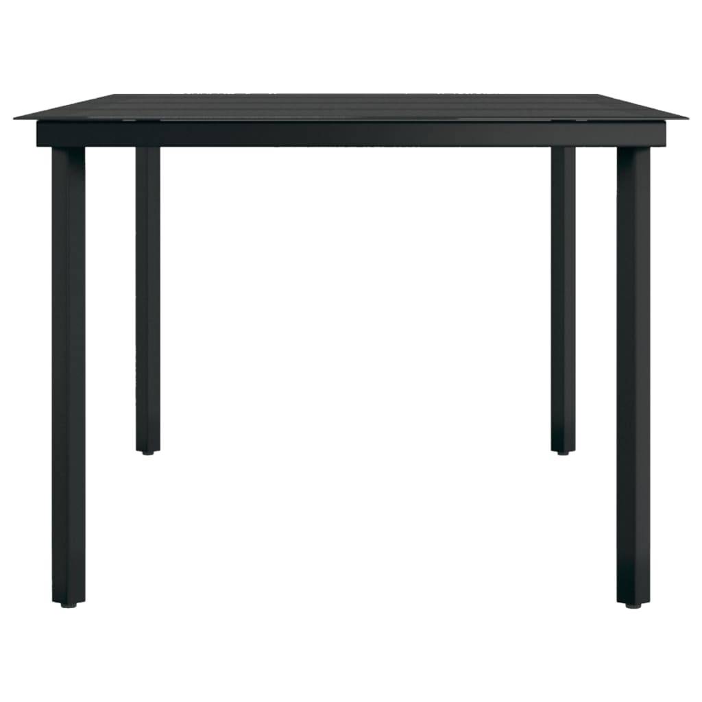 vidaXL Garten-Esstisch Schwarz 200x100x74 cm Stahl und Glas