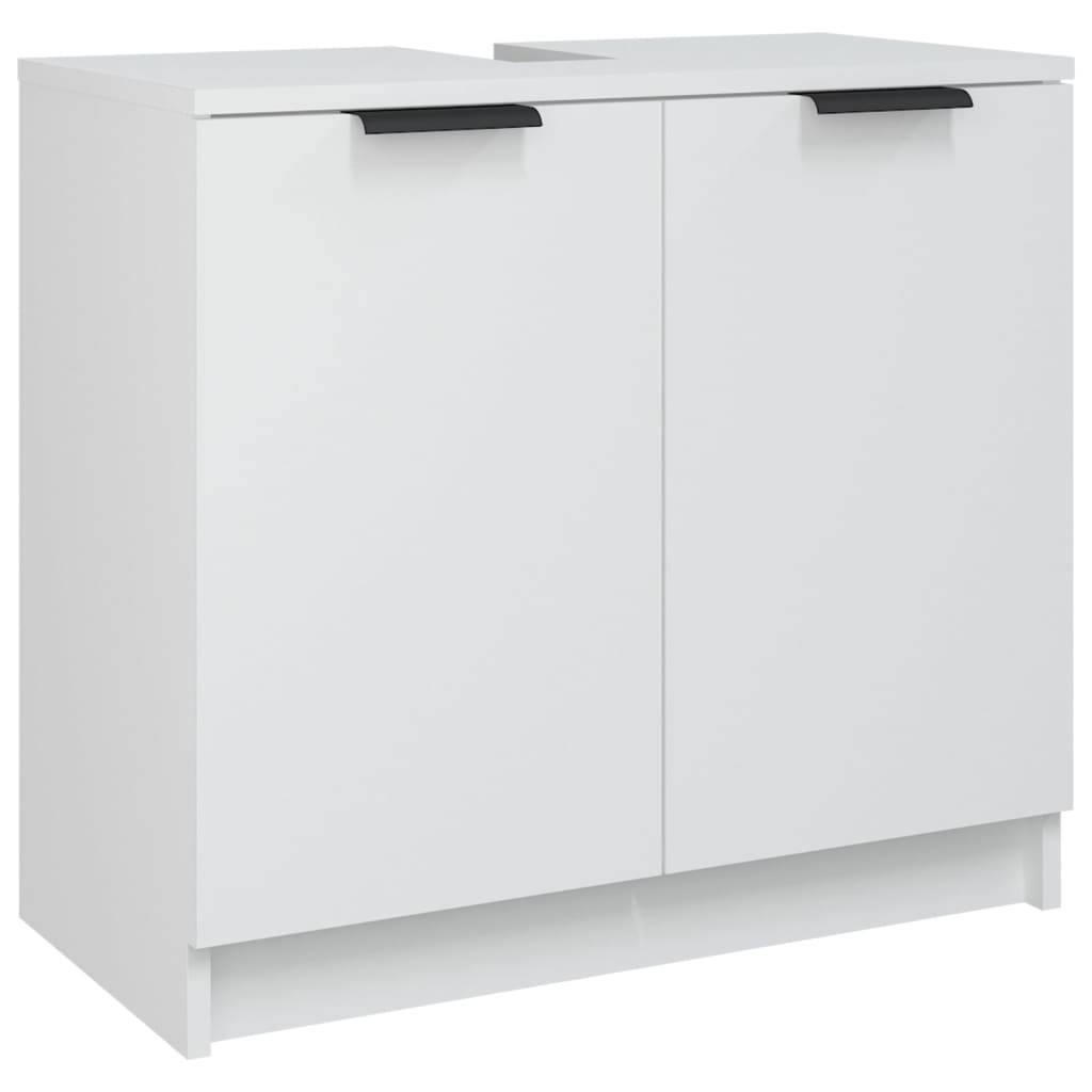 vidaXL Badschrank Weiß 64,5x33,5x59 cm Holzwerkstoff