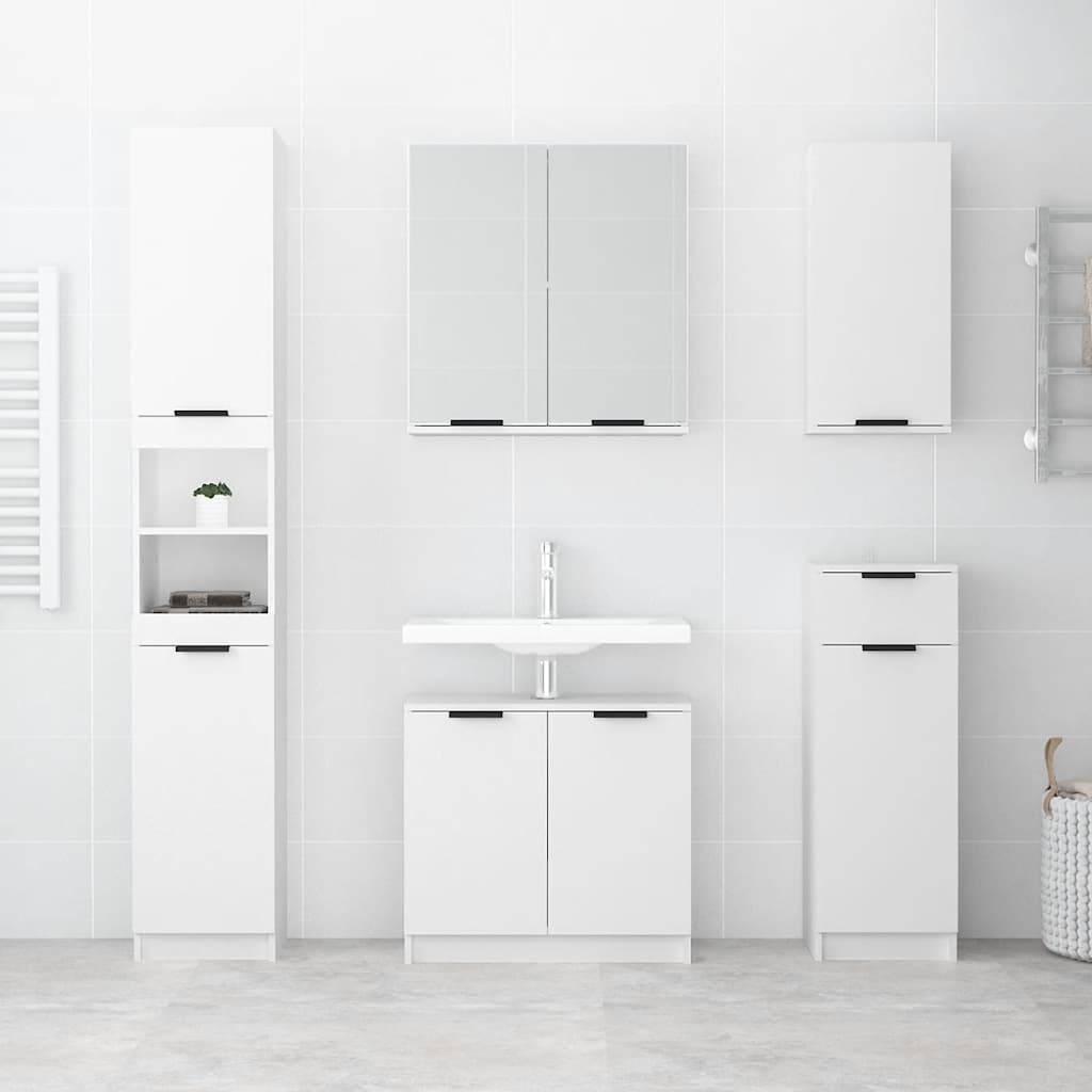 vidaXL Badschrank Weiß 64,5x33,5x59 cm Holzwerkstoff