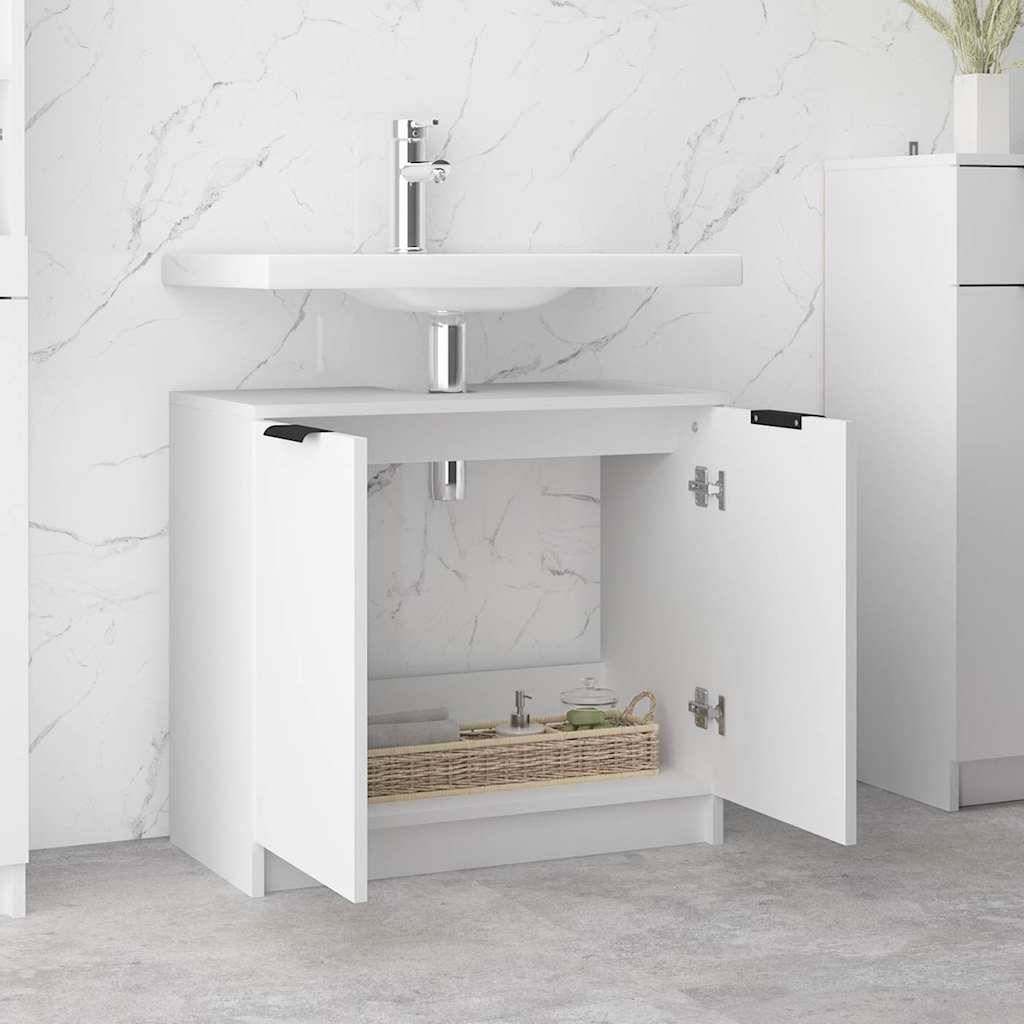 vidaXL Badschrank Weiß 64,5x33,5x59 cm Holzwerkstoff