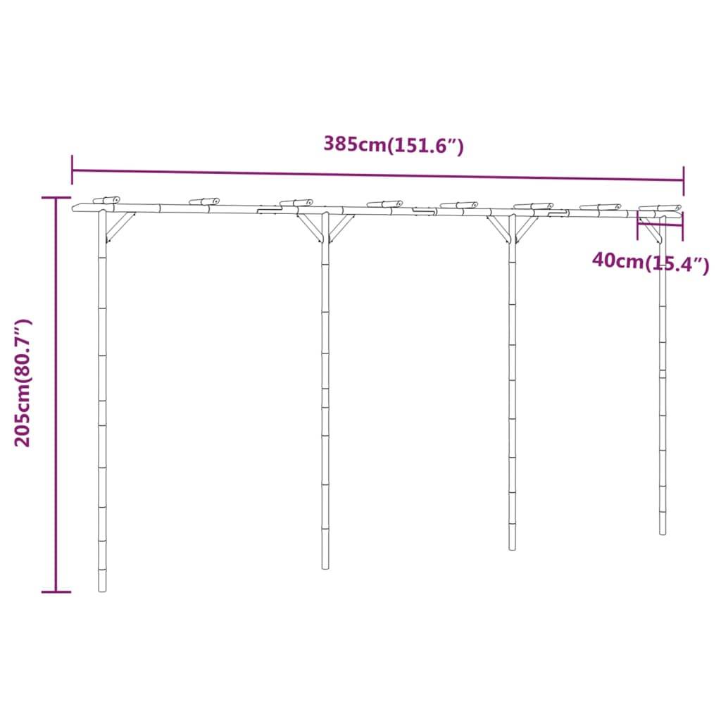 vidaXL Pergola Bambus 385x40x205 cm