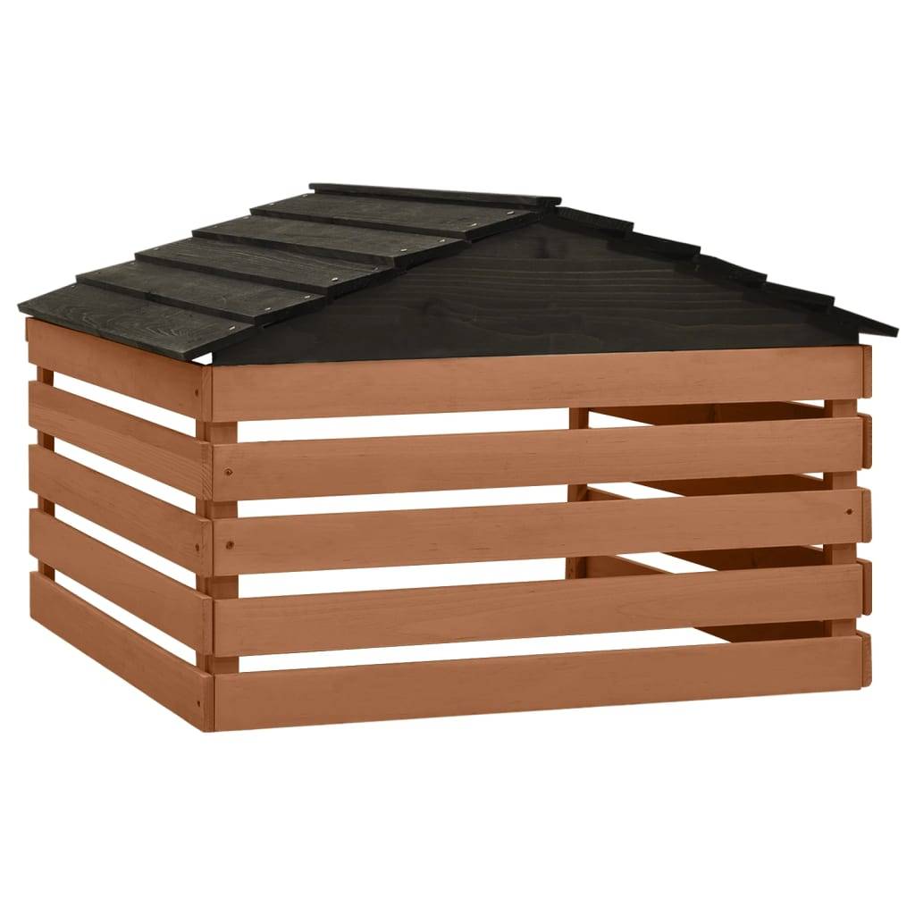 vidaXL Mähroboter-Garage Schwarz und Braun 78x74x54 cm Tannenholz