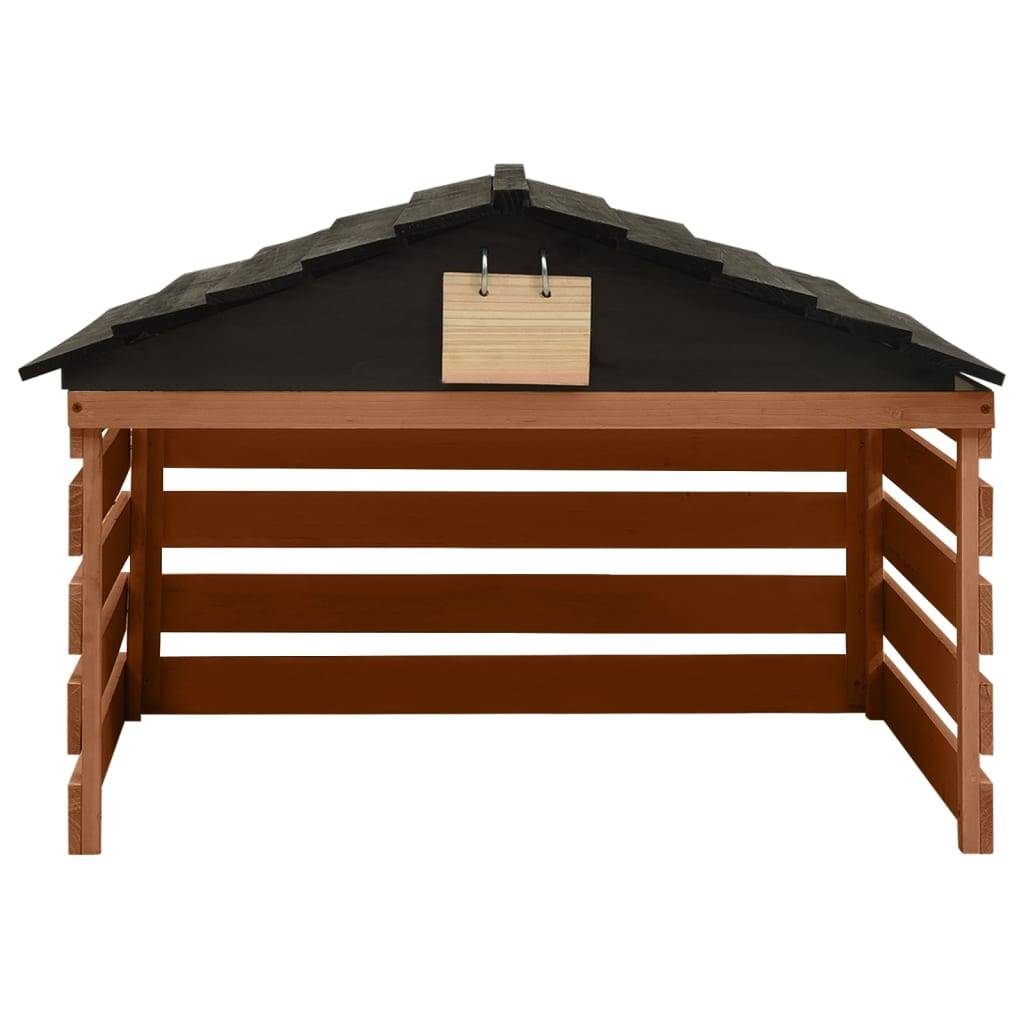 vidaXL Mähroboter-Garage Schwarz und Braun 78x74x54 cm Tannenholz