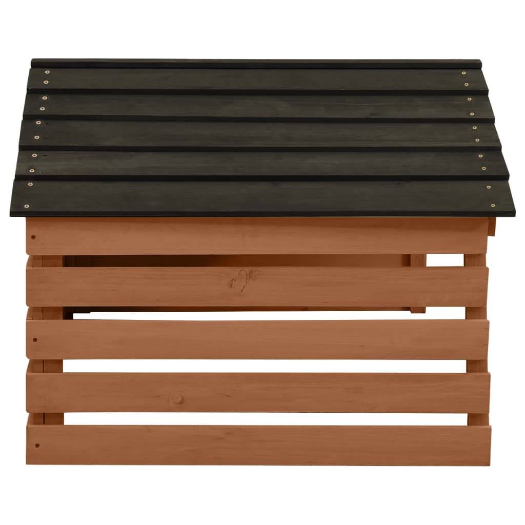 vidaXL Mähroboter-Garage Schwarz und Braun 78x74x54 cm Tannenholz
