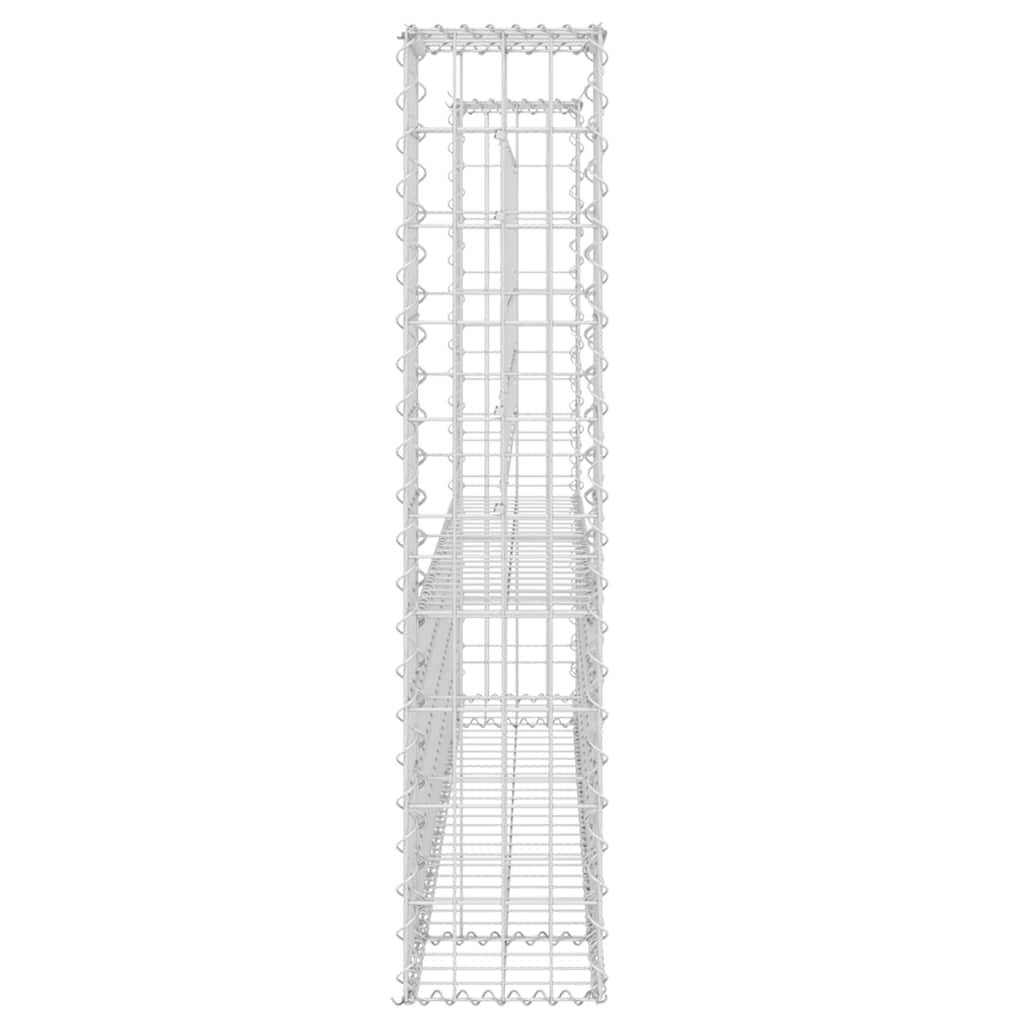 vidaXL Gabionenkorb U-Form mit 2 Säulen Eisen 140x20x100 cm