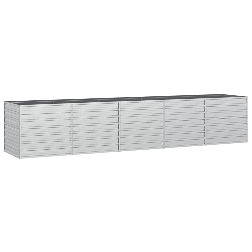 vidaXL Garten-Hochbeet 400x80x77 cm Verzinkter Stahl Silber