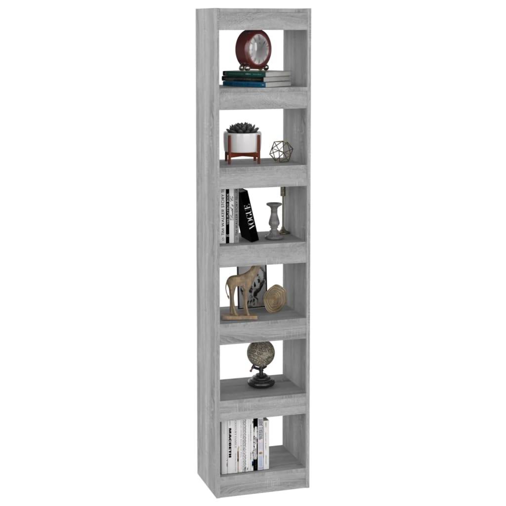 vidaXL Bücherregal/Raumteiler Grau Sonoma 40x30x198 cm