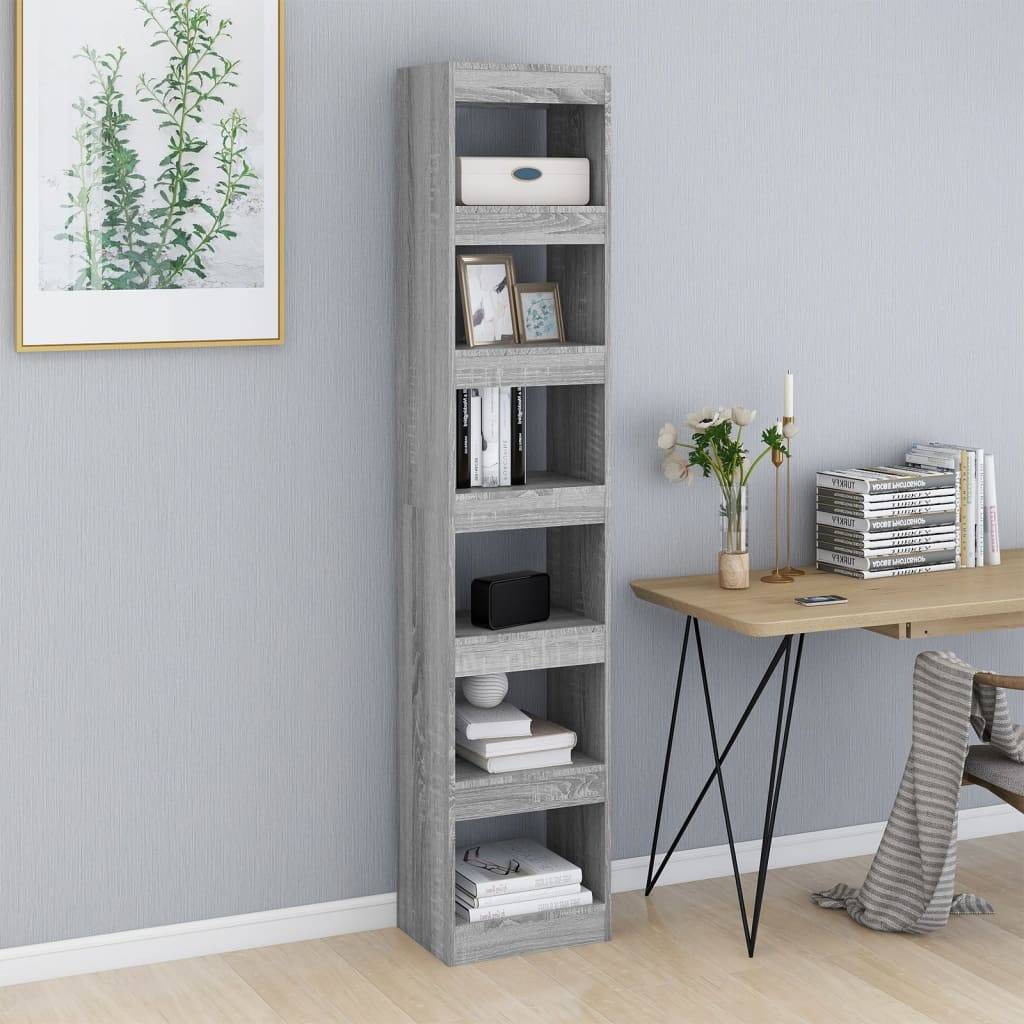 vidaXL Bücherregal/Raumteiler Grau Sonoma 40x30x198 cm