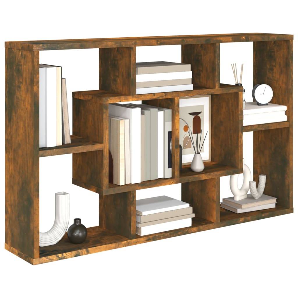 vidaXL Wandregal Räuchereiche 85x16x52,5 cm Holzwerkstoff