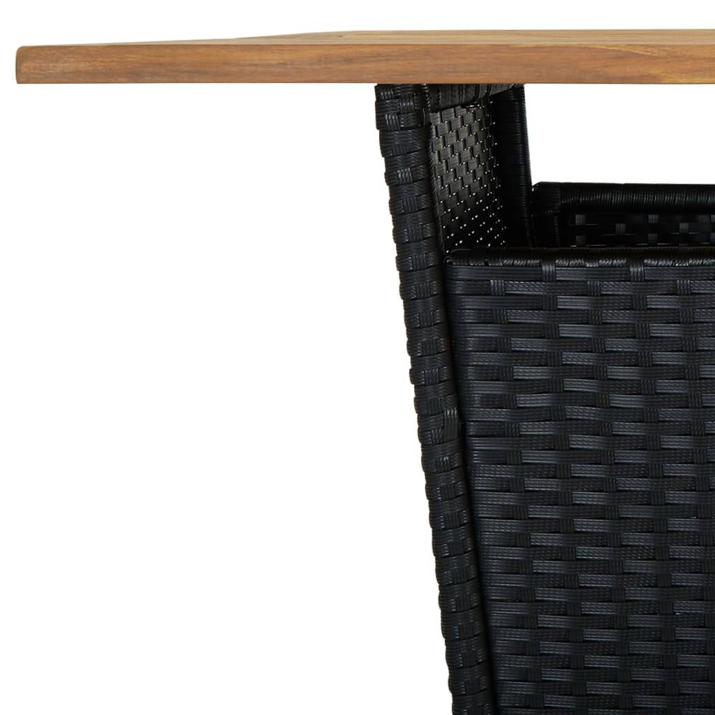 vidaXL 5-tlg. Gartenbar-Set mit Kissen Poly Rattan Schwarz