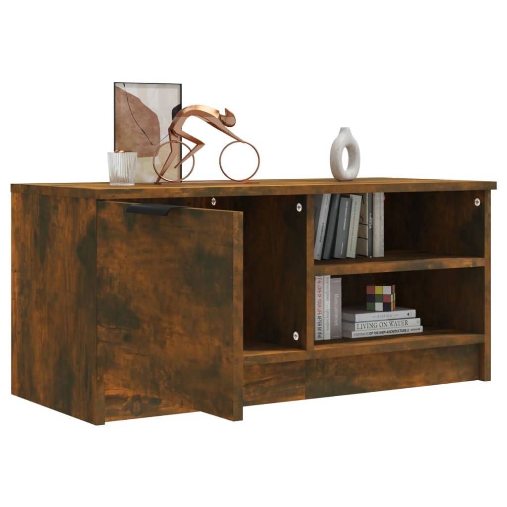 vidaXL TV-Schrank Räuchereiche 80x35x36,5 cm Holzwerkstoff