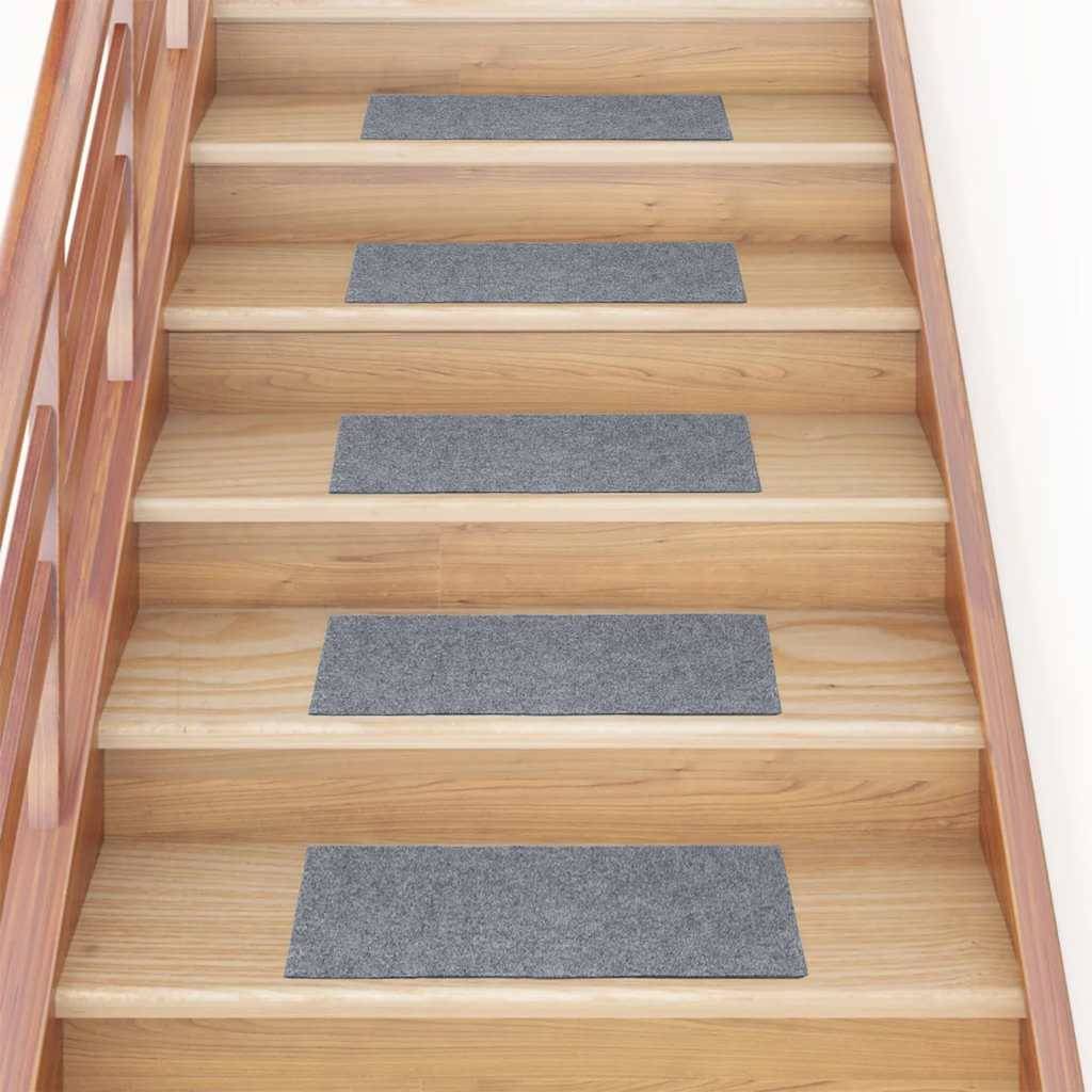 vidaXL Selbstklebende Treppenmatten 15 Stk. 60x25 cm Hellgrau
