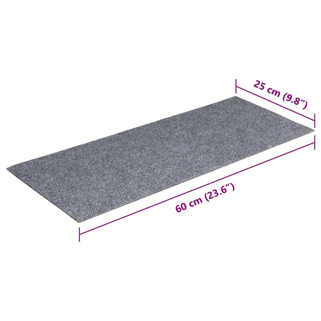vidaXL Selbstklebende Treppenmatten 15 Stk. 60x25 cm Hellgrau