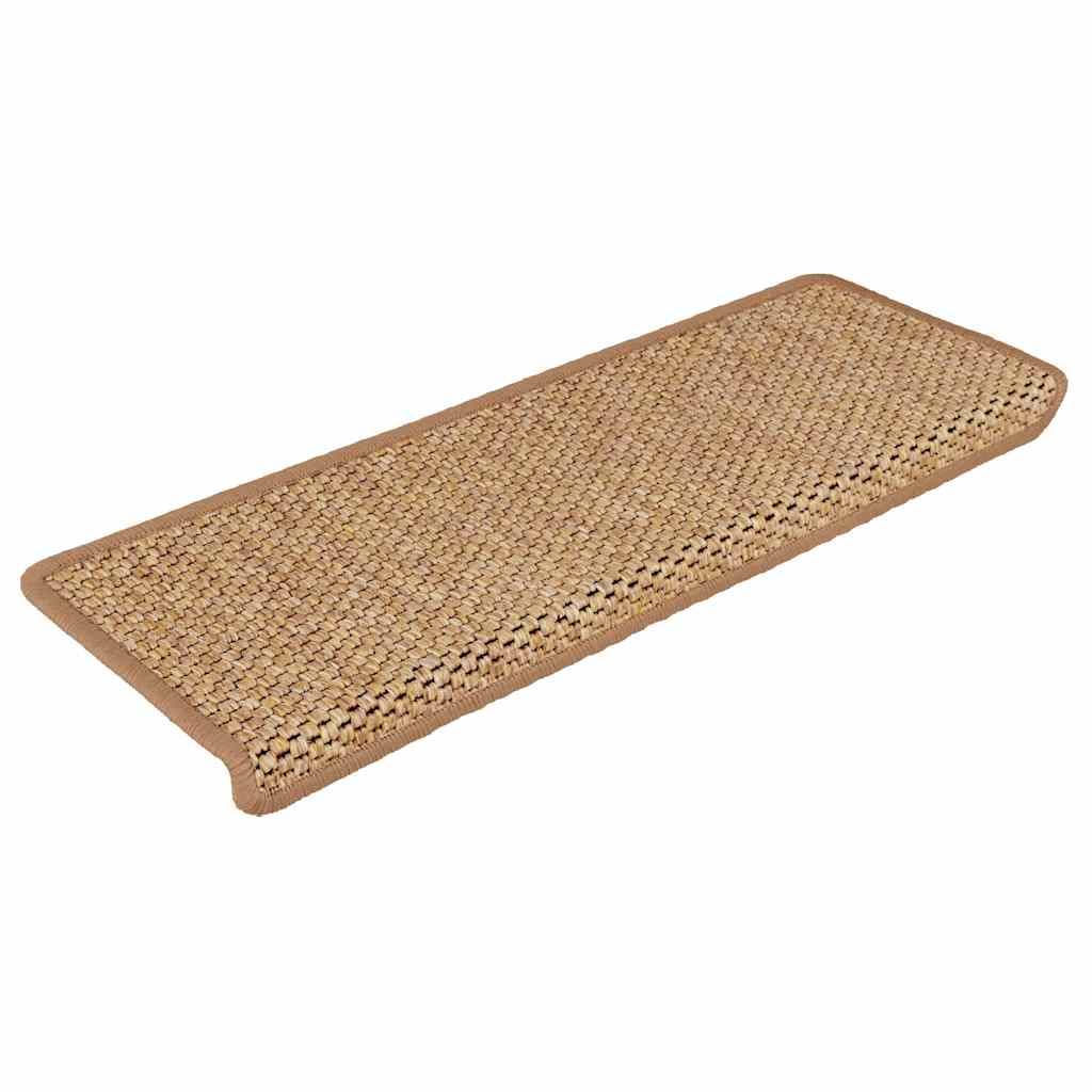 vidaXL Treppenmatten Selbstklebend Sisal-Optik 15Stk. 65x21x4cm Orange