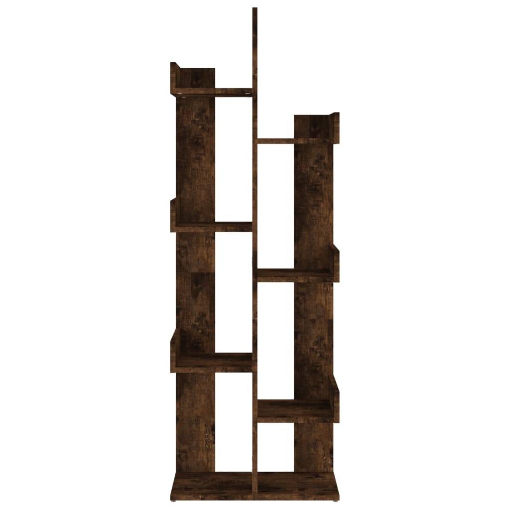 vidaXL Bücherschrank 48x25,5x140 cm Räuchereiche Holzwerkstoff