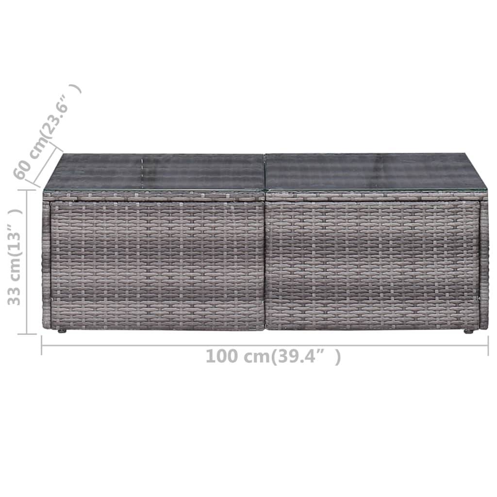 vidaXL 9-tlg. Garten-Lounge-Set mit Kissen Poly Rattan Grau