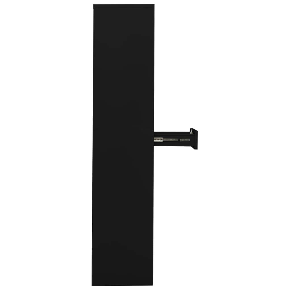 vidaXL Büroschrank Schwarz 90x40x180 cm Stahl