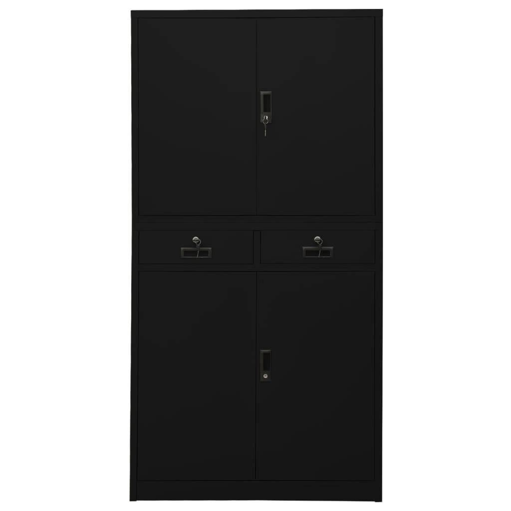 vidaXL Büroschrank Schwarz 90x40x180 cm Stahl
