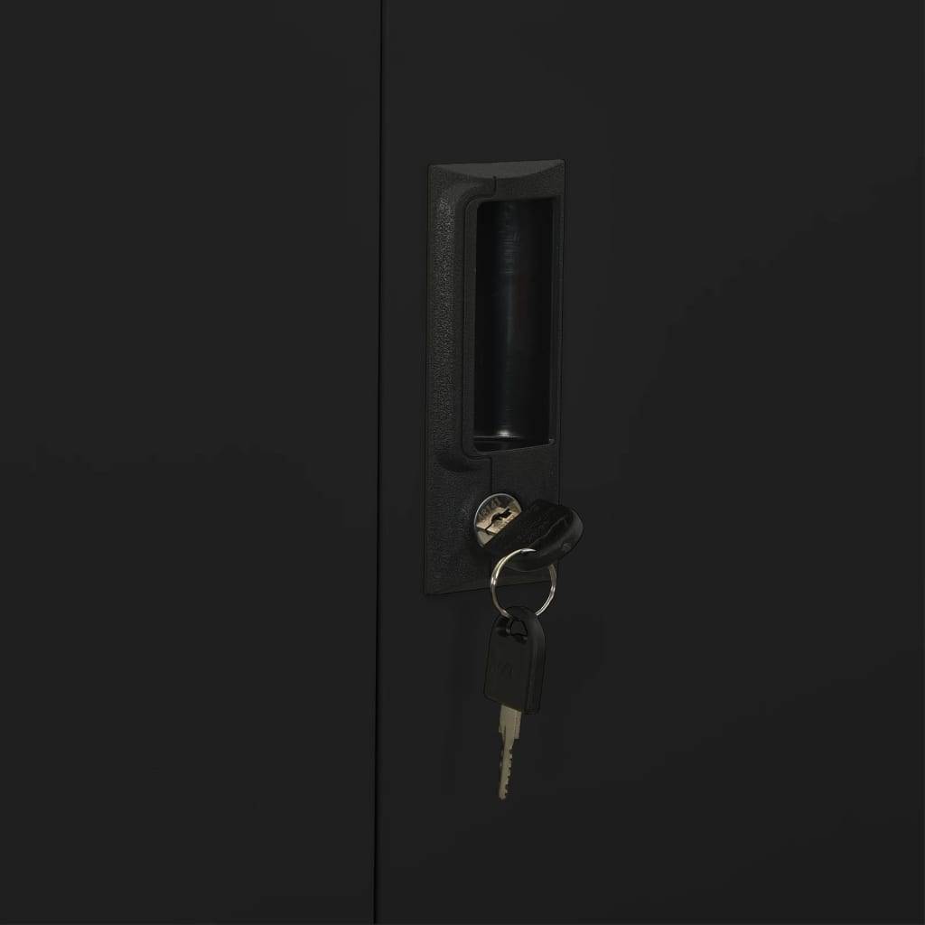 vidaXL Büroschrank Schwarz 90x40x180 cm Stahl