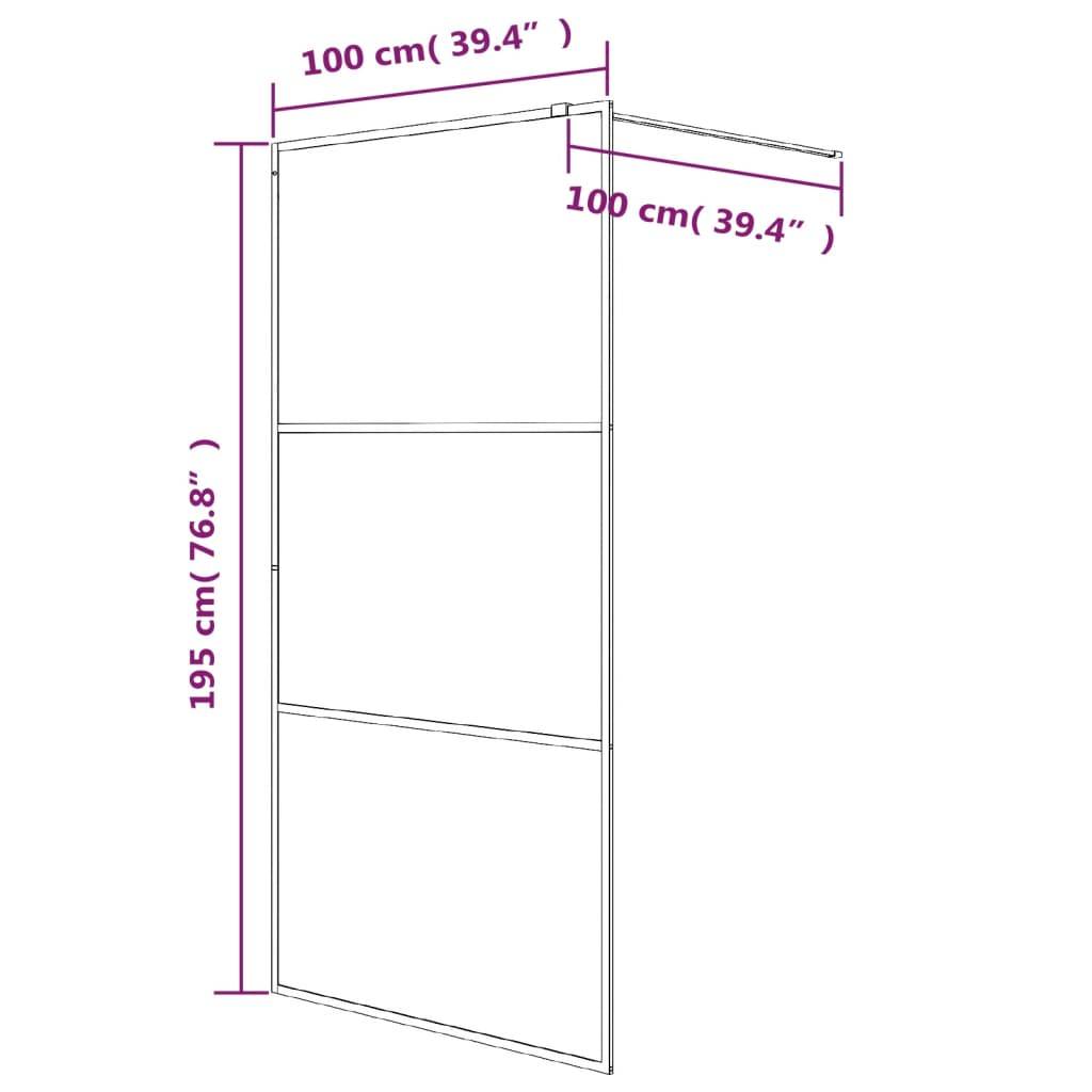 vidaXL Duschwand für Begehbare Dusche Weiß 100x195 cm ESG-Klarglas
