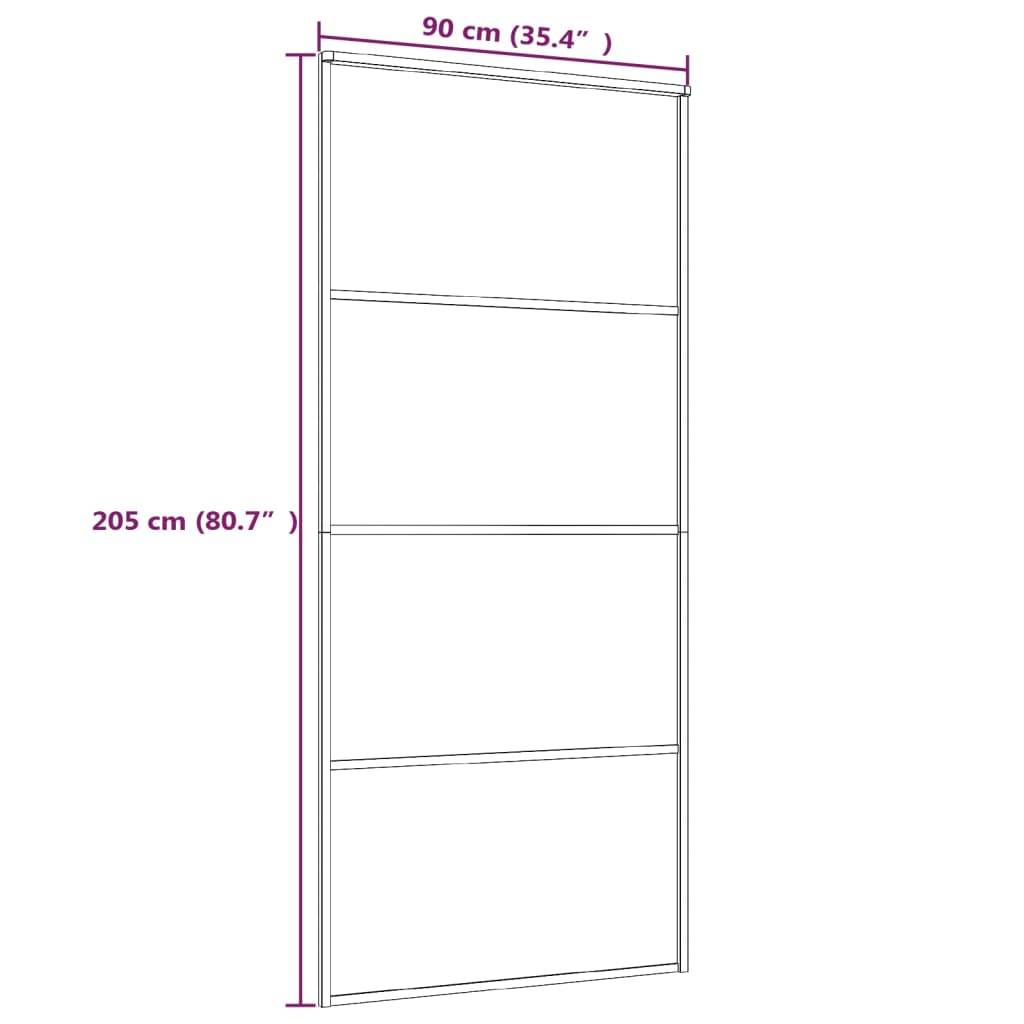 vidaXL Schiebetür ESG-Mattglas und Aluminium 90x205 cm Weiß