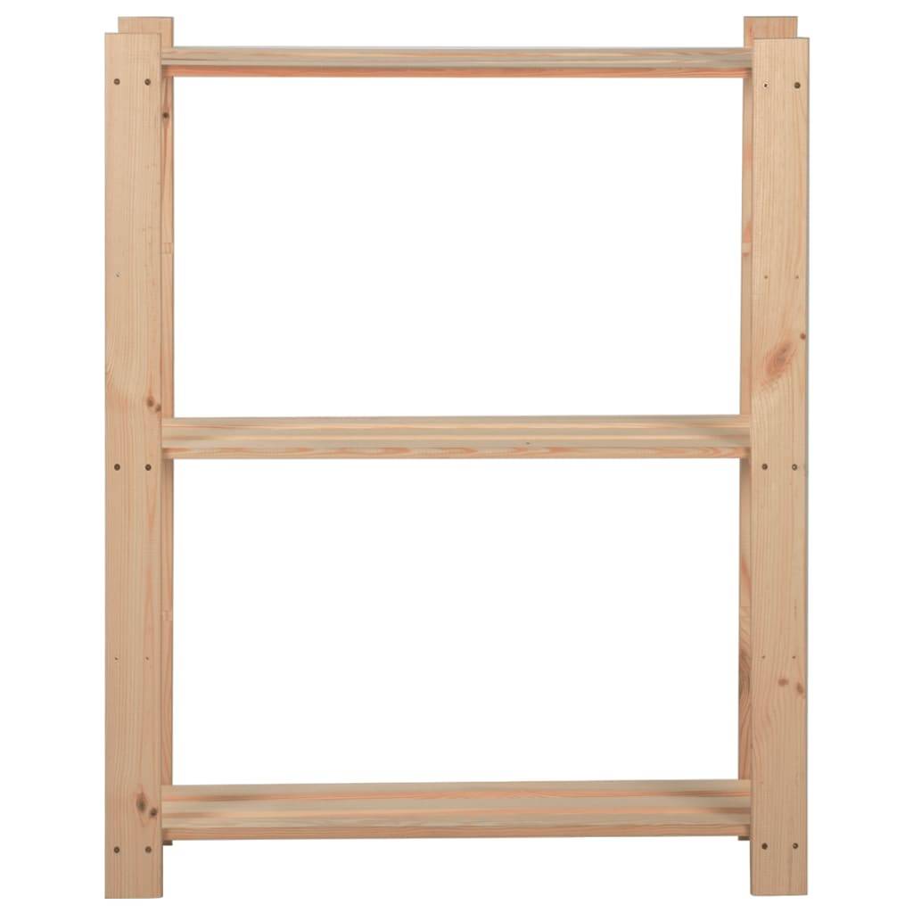 vidaXL Lagerregal mit 3 Böden 60x28,5x90 cm Massivholz Kiefer