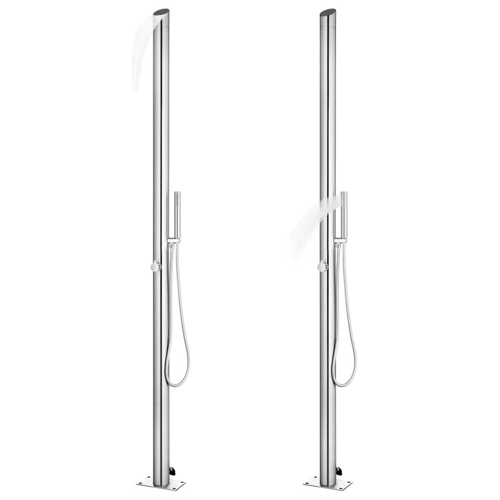vidaXL Gartendusche 220 cm Edelstahl