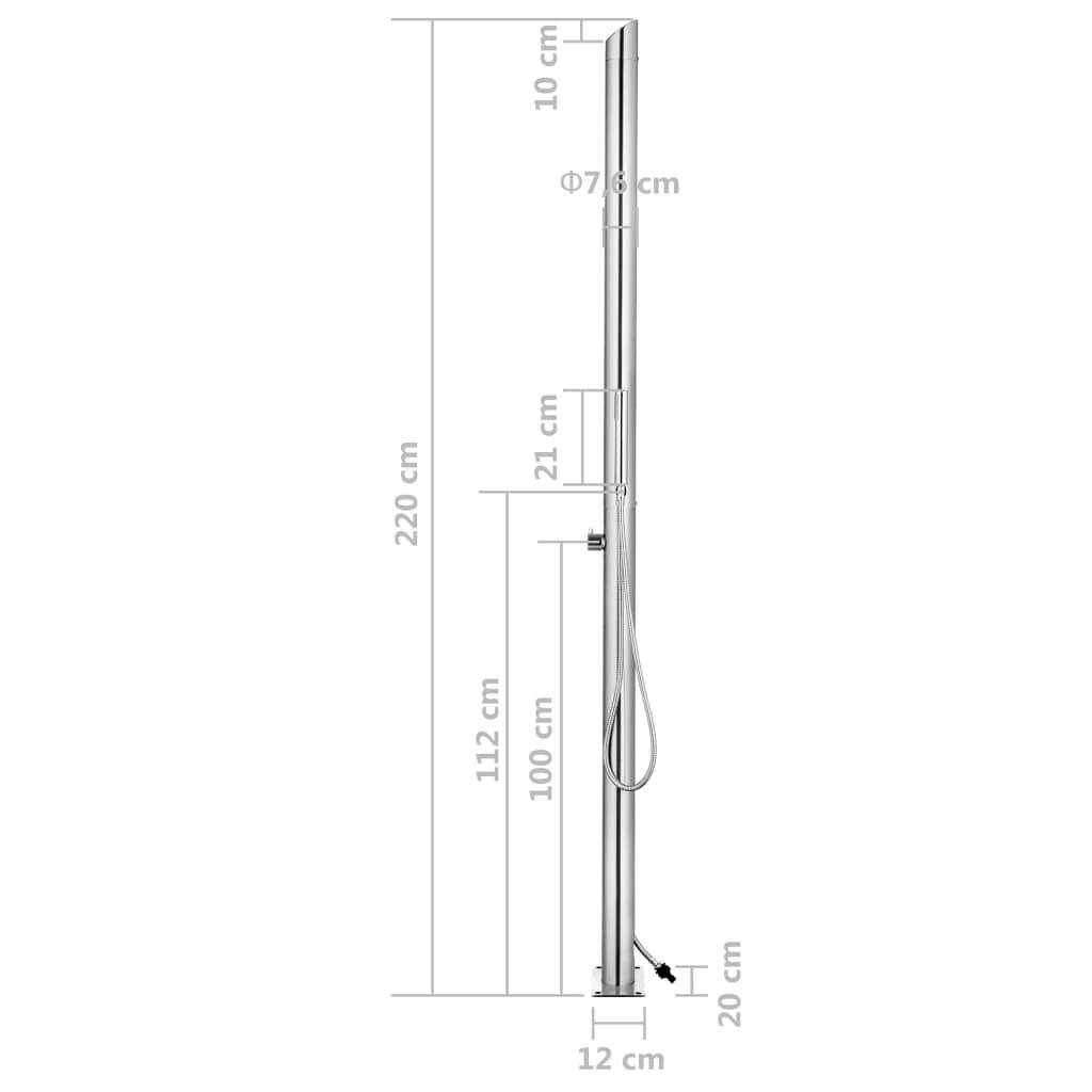 vidaXL Gartendusche 220 cm Edelstahl
