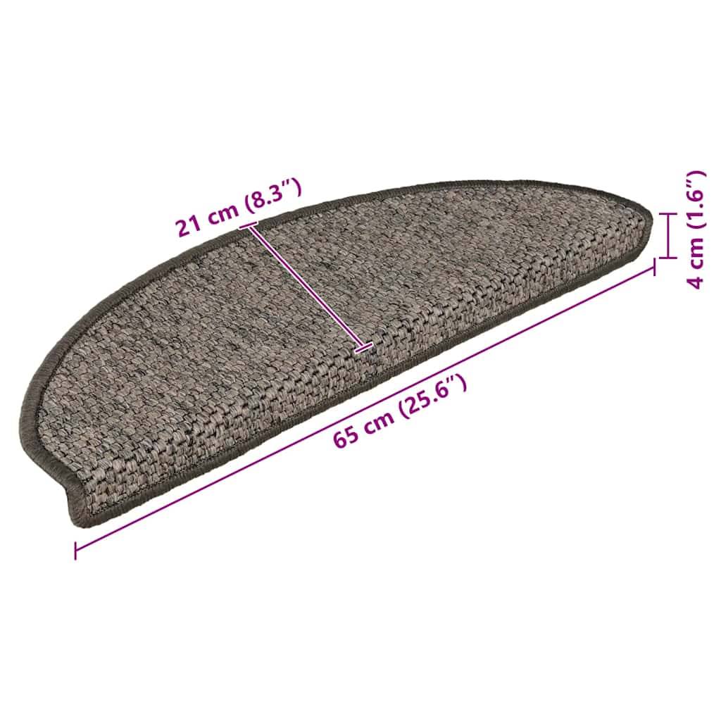 vidaXL Treppenmatten Selbstklebend Sisal 15 Stk. 65x21x4 cm Anthrazit
