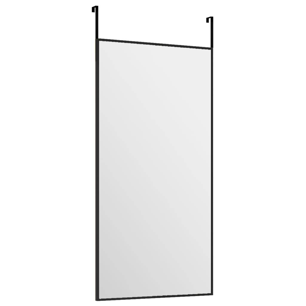 vidaXL Türspiegel Schwarz 30x60 cm Glas und Aluminium