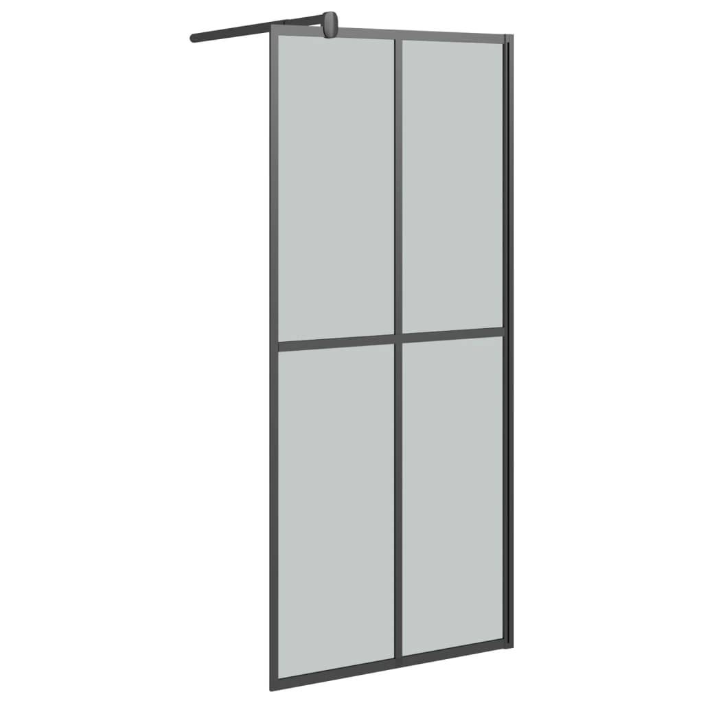 vidaXL Duschwand für Walk-in Dusche 90x195 cm Dunkles Sicherheitsglas