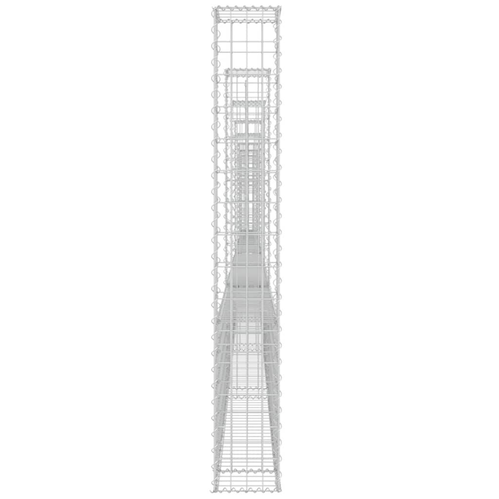 vidaXL Gabionenkorb U-Form mit 8 Säulen Eisen 860x20x150 cm