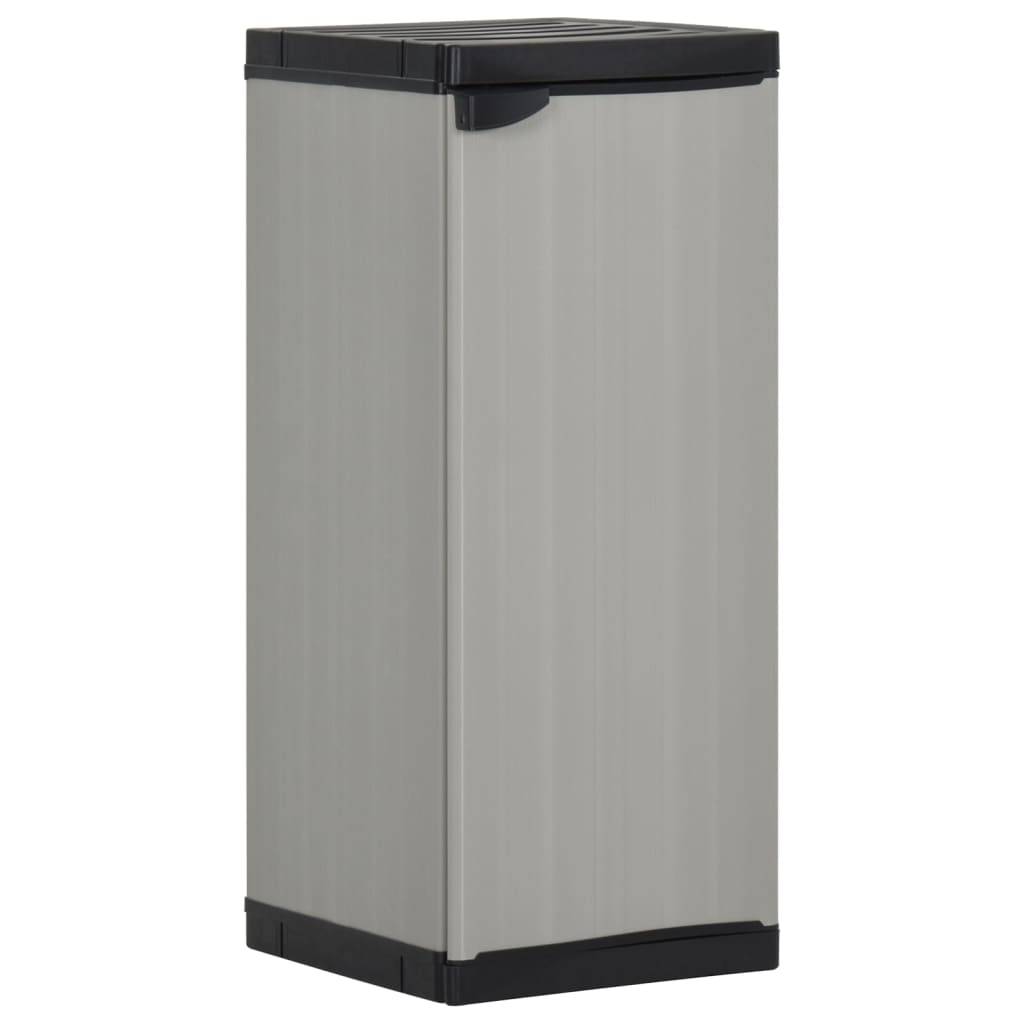 vidaXL Garten-Lagerschrank mit 1 Boden Grau und Schwarz 35x40x85 cm
