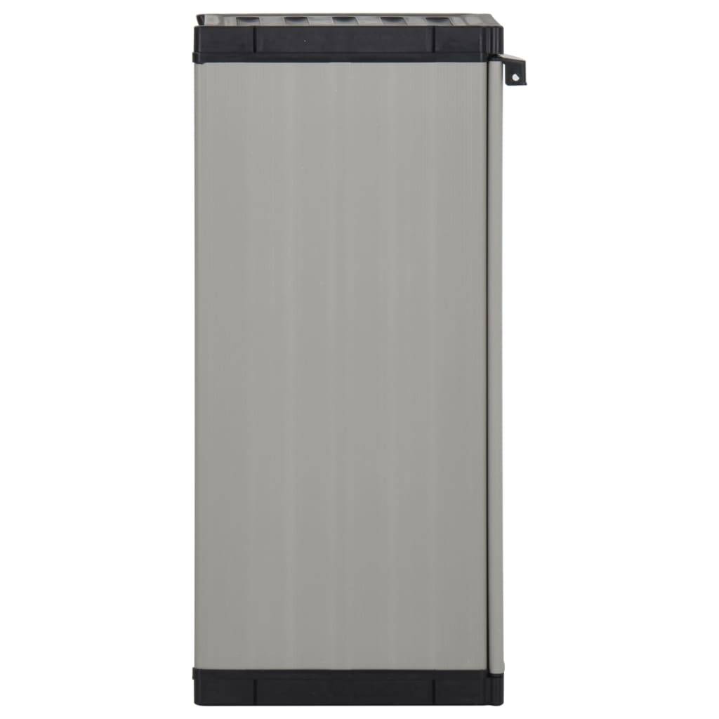vidaXL Garten-Lagerschrank mit 1 Boden Grau und Schwarz 35x40x85 cm