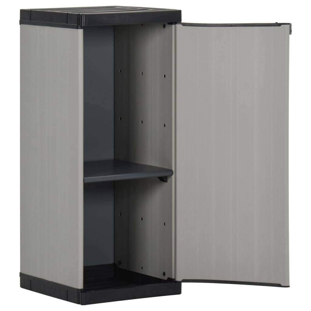 vidaXL Garten-Lagerschrank mit 1 Boden Grau und Schwarz 35x40x85 cm
