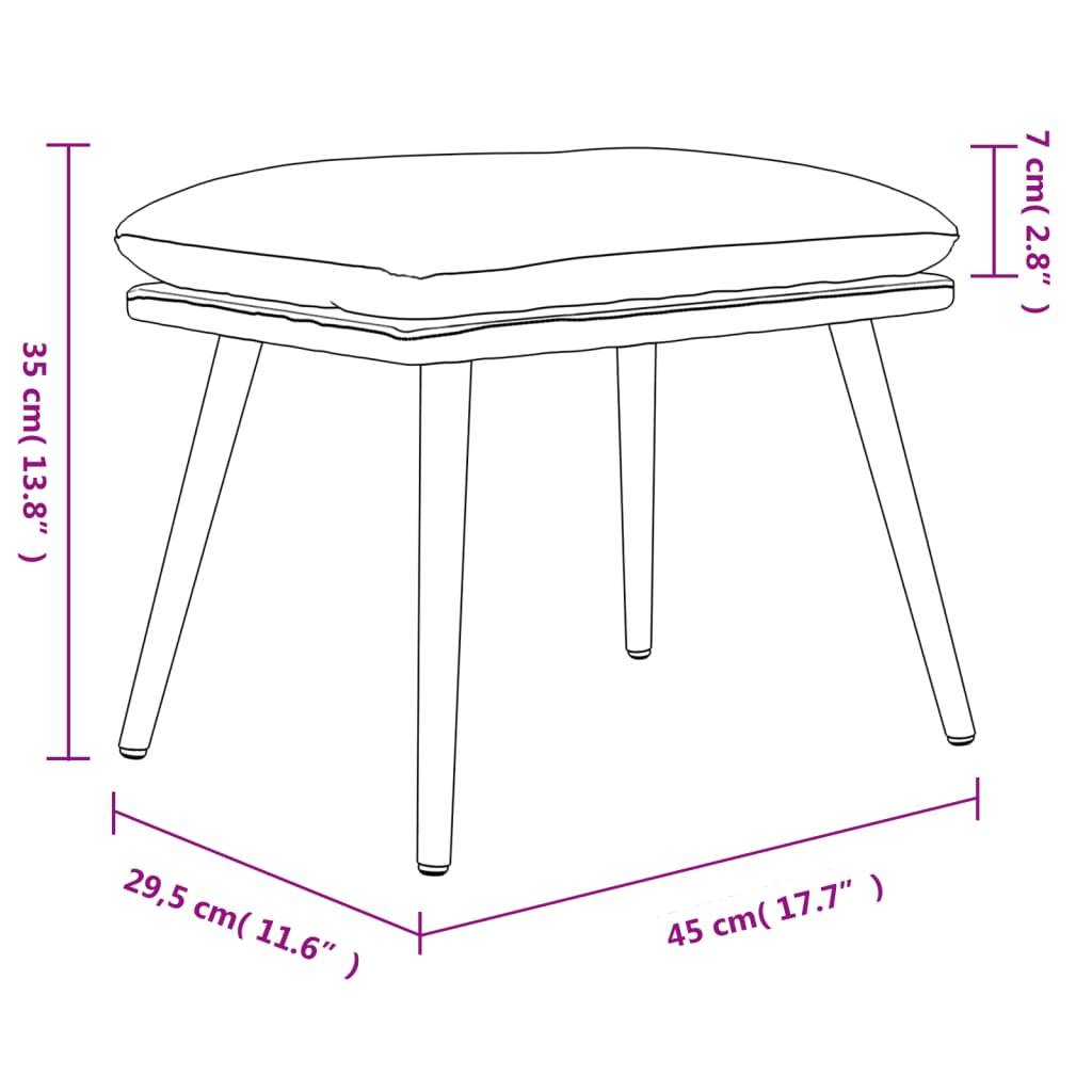 vidaXL Fußhocker Blau 45x29,5x35 cm Stoff und Kunstleder